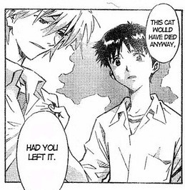 Kaworu and Shinji from the Evangelion manga